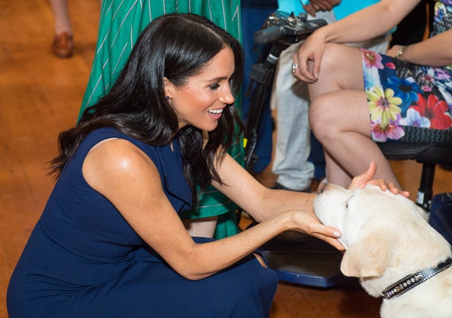 Meghan Markle meets dog in Australia