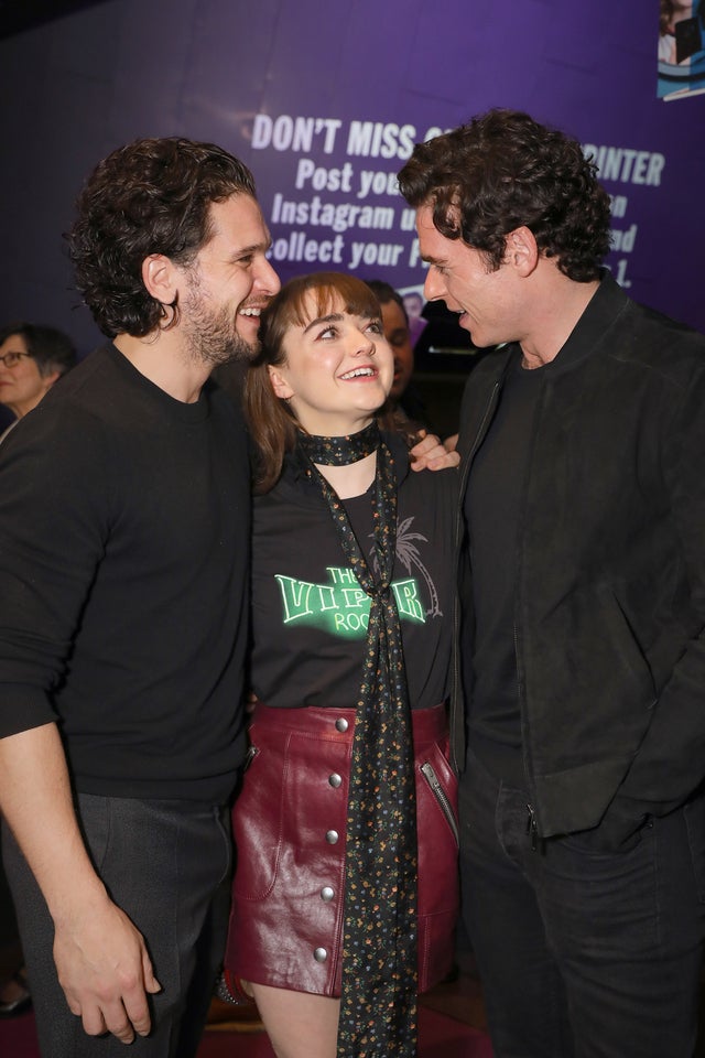 Kit Harington, Maisie Williams and Richard Madden in London