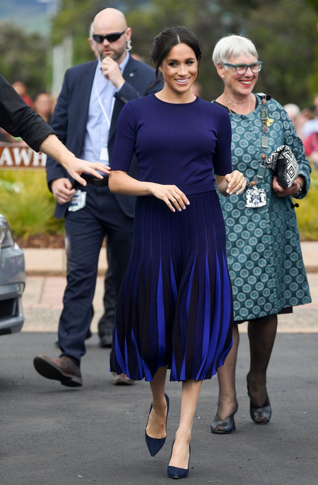 Meghan Markle blue Givenchy top and skirt