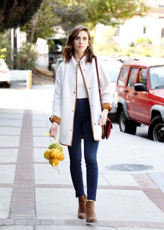 Alison Brie in Old Navy coat