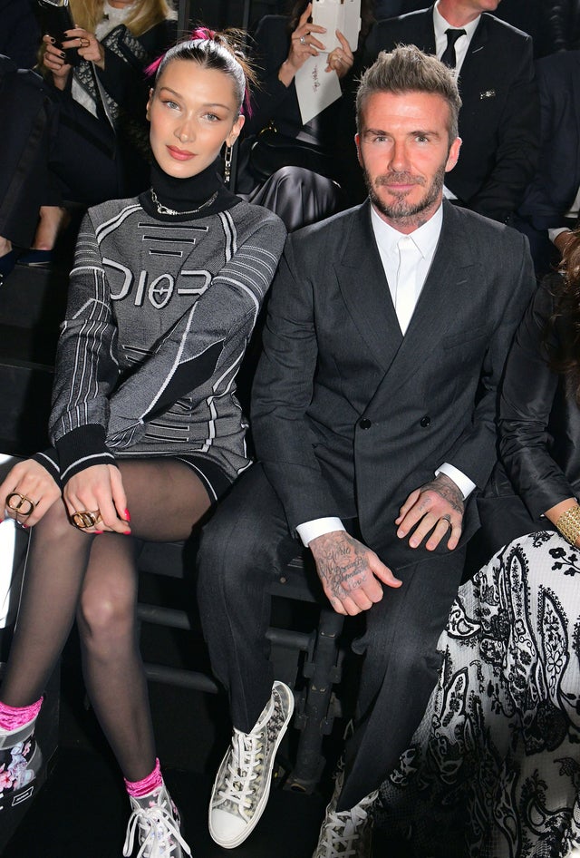 Bella Hadid and David Beckham at Dior HOMME tokyo show