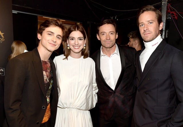 Timothee Chalamet, Anne Hathaway, Hugh Jackman and Armie Hammer