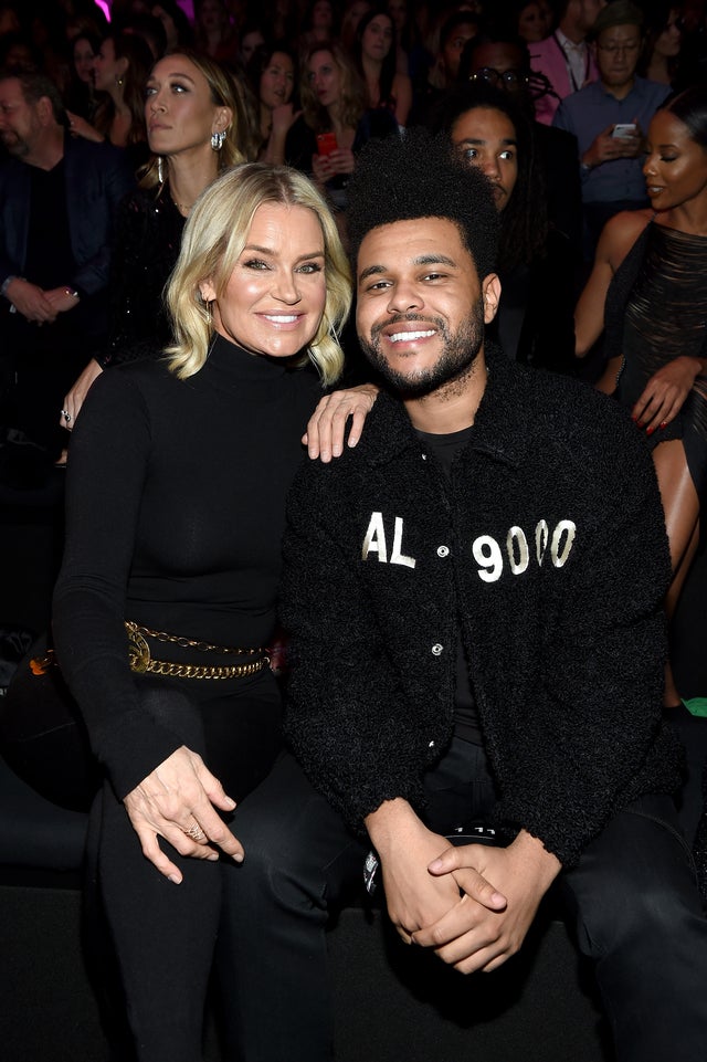 Yolanda Hadid and the Weeknd at vs fashion show