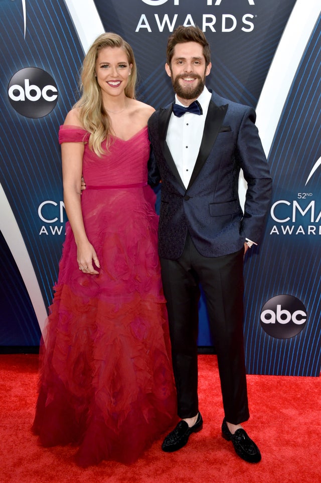 Lauren Akins and Thomas Rhett at cma awards