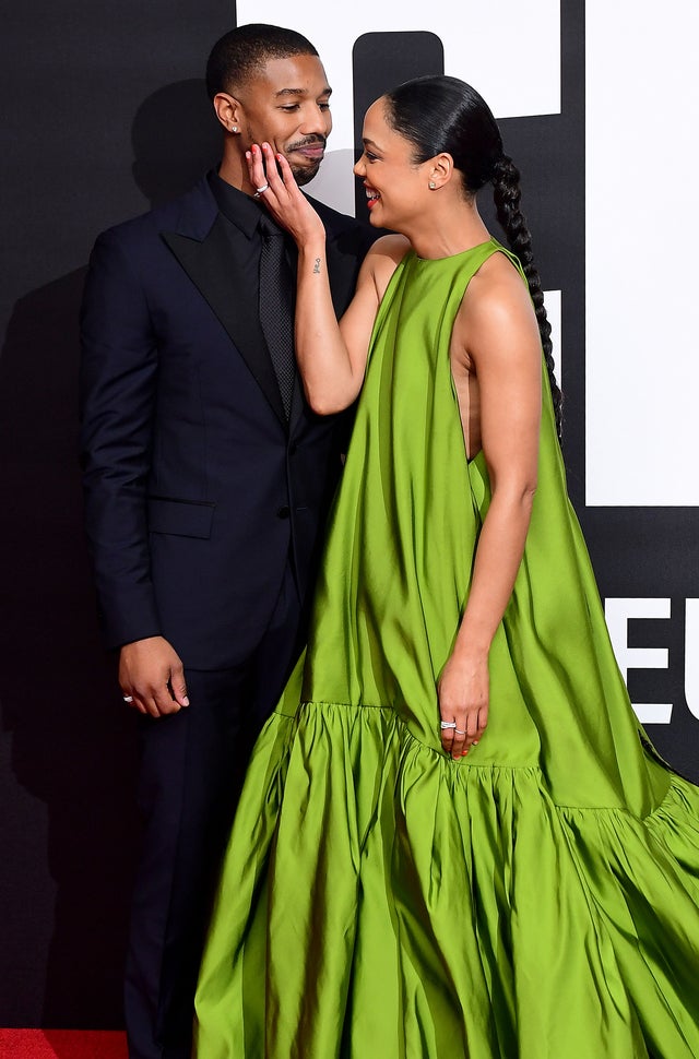 Michael B. Jordan and Tessa Thompson at european premiere of creed II