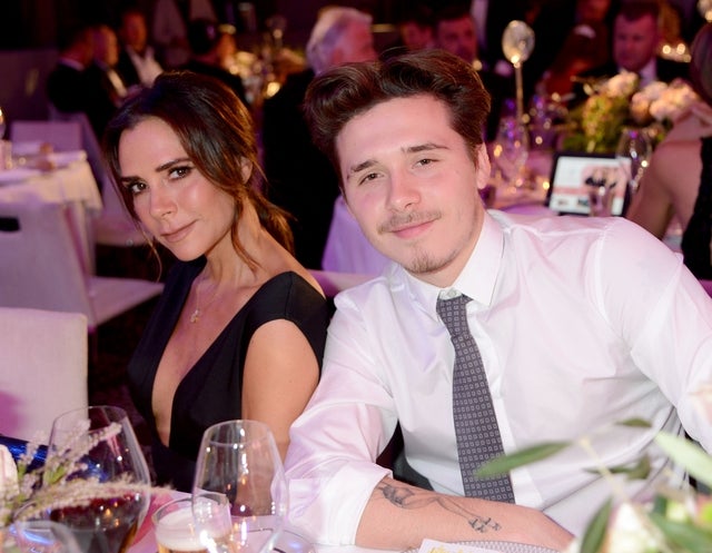 Victoria Beckham and Brooklyn Beckham at global gift gala