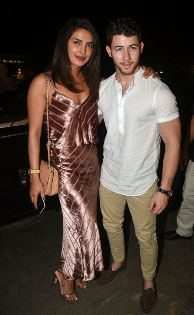 Priyanka Chopra and Nick Jonas in Mumbai on Monday