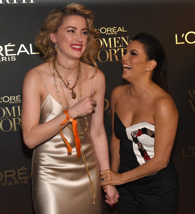 Amber Heard and Eva Longoria at the L'Oréal Paris Women of Worth Celebration 2018