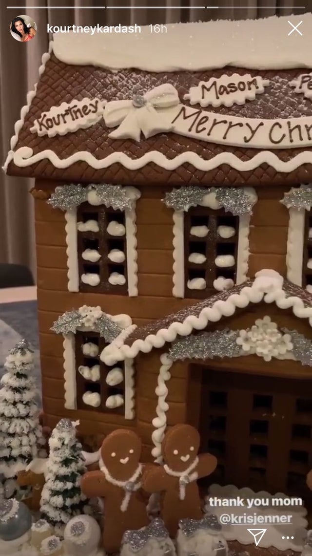 Kourtney kardashian's gingerbread house from kris jenner