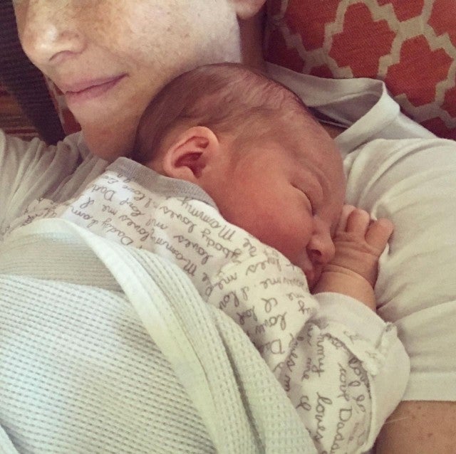 Annie Wersching and newborn son