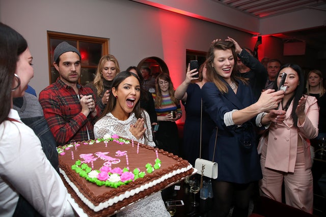 Eiza Gonzalez birthday cake at sundance 2019