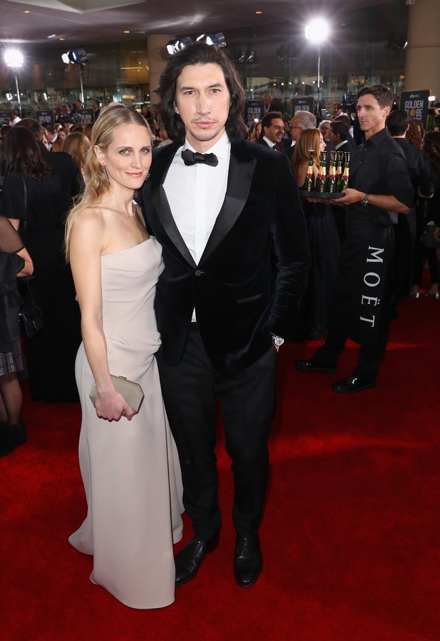 Joanne Tucker and Adam Driver at 2019 golden globes