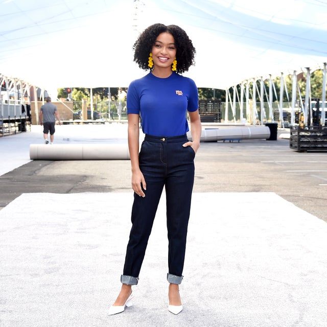 Yara Shahidi at SAG Awards silver carpet rollout