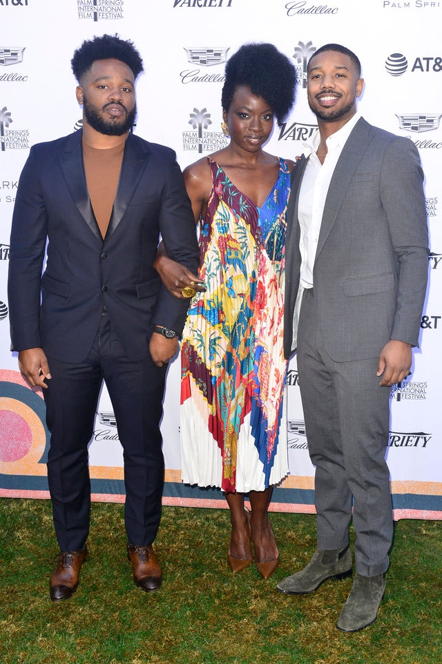 Ryan Coogler, Danai Gurira and Michael B. Jordan at 2019 Palm Springs International Film Festival - Variety's Creative Impact Awards/10 Directors To Watch  brunch