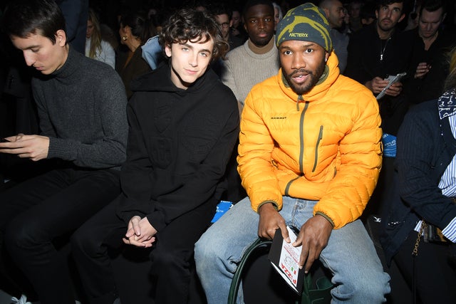 Timothee Chalamet and Frank Ocean during Paris Fashion Week