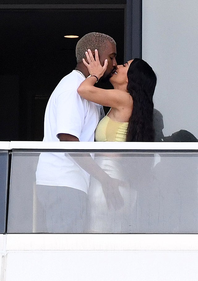 Kanye West and Kim Kardashian in Miami Beach