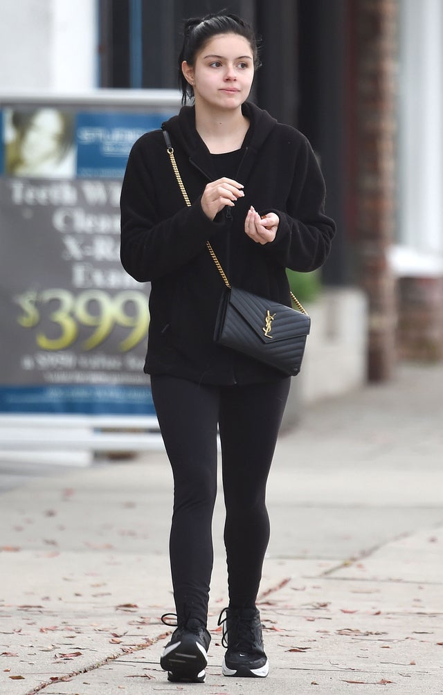 Ariel Winter in Studio City eating pretzel