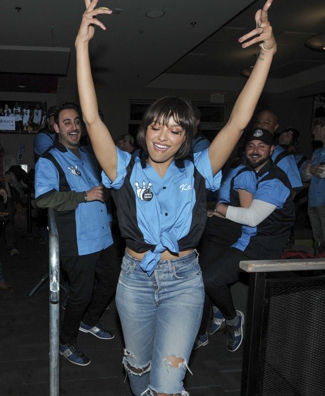 Kat Graham bowling in Mammoth Lakes