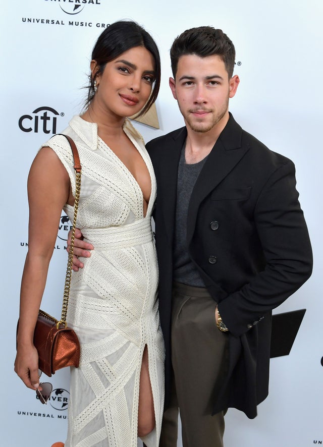 Priyanka Chopra and Nick Jonas at sir lucian grainge showcase