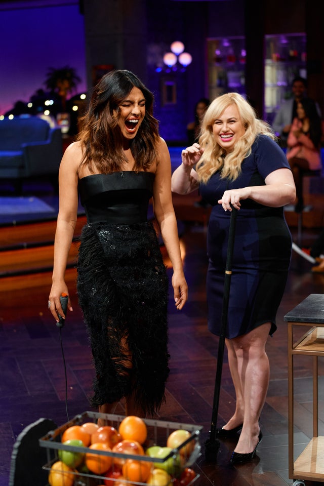 Priyanka Chopra and Rebel Wilson on james corden