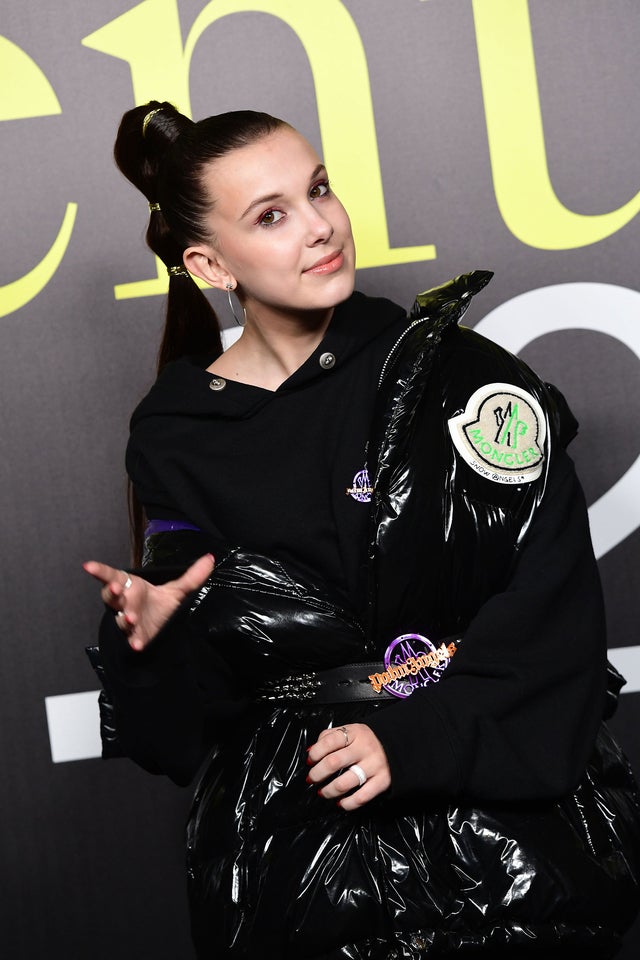 Millie Bobby BRown at moncler at milan fashion week