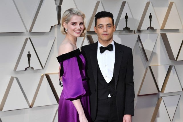 Lucy Boynton and Rami Malek at 2019 oscars