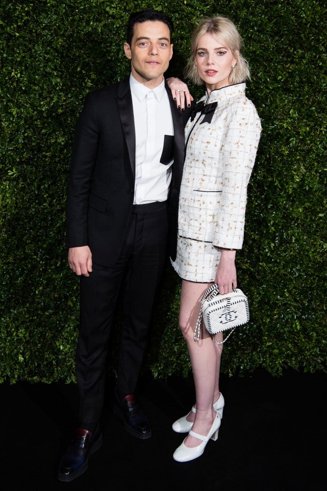 Rami Malek and Lucy Boynton at pre-baftas dinner