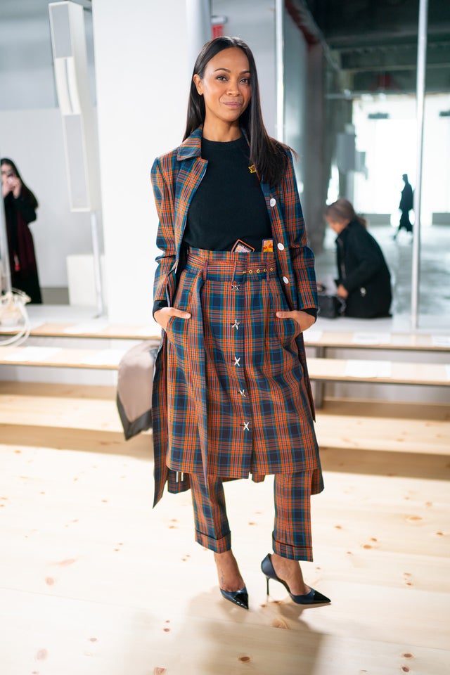 Zoe Saldana at Tory Burch show