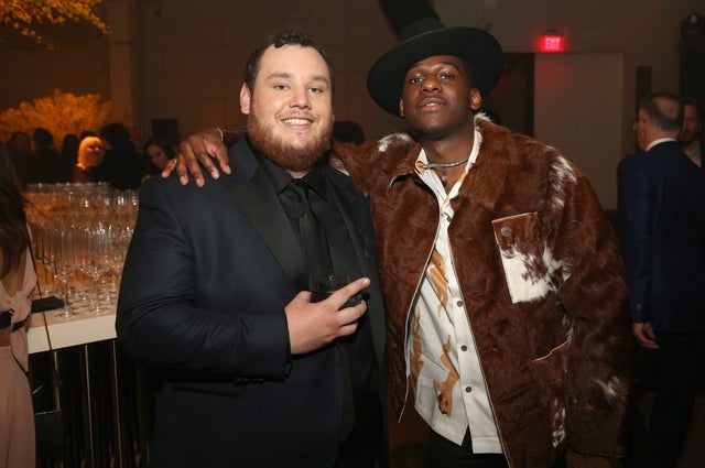 Luke Combs and Leon Bridges at the Sony Music Entertainment 2019 Post-Grammy Reception