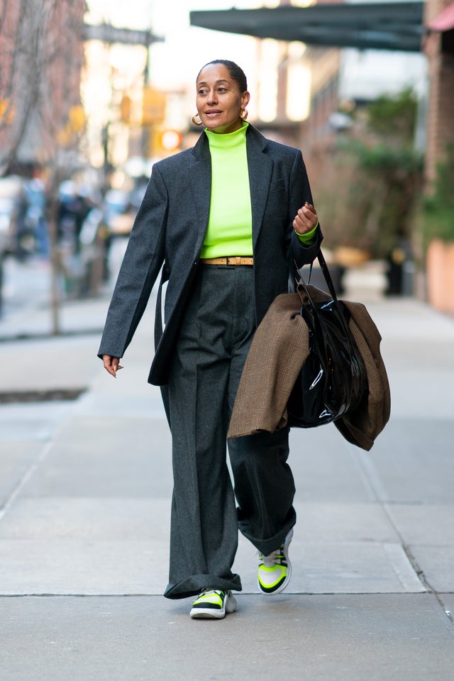 Tracee Ellis Ross in suit in nyc