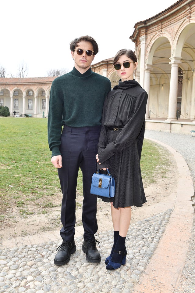 Charlie Heaton and Natalia Dyer at Milan Fashion Week