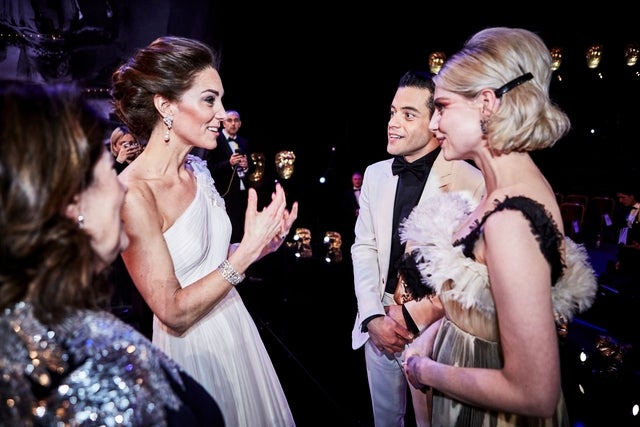 Kate Middleton, Rami Malek and Lucy Boynton