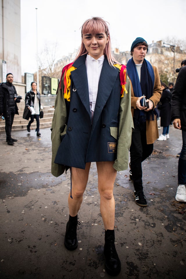 Maisie Williams during Paris Fashion Week at sacai show