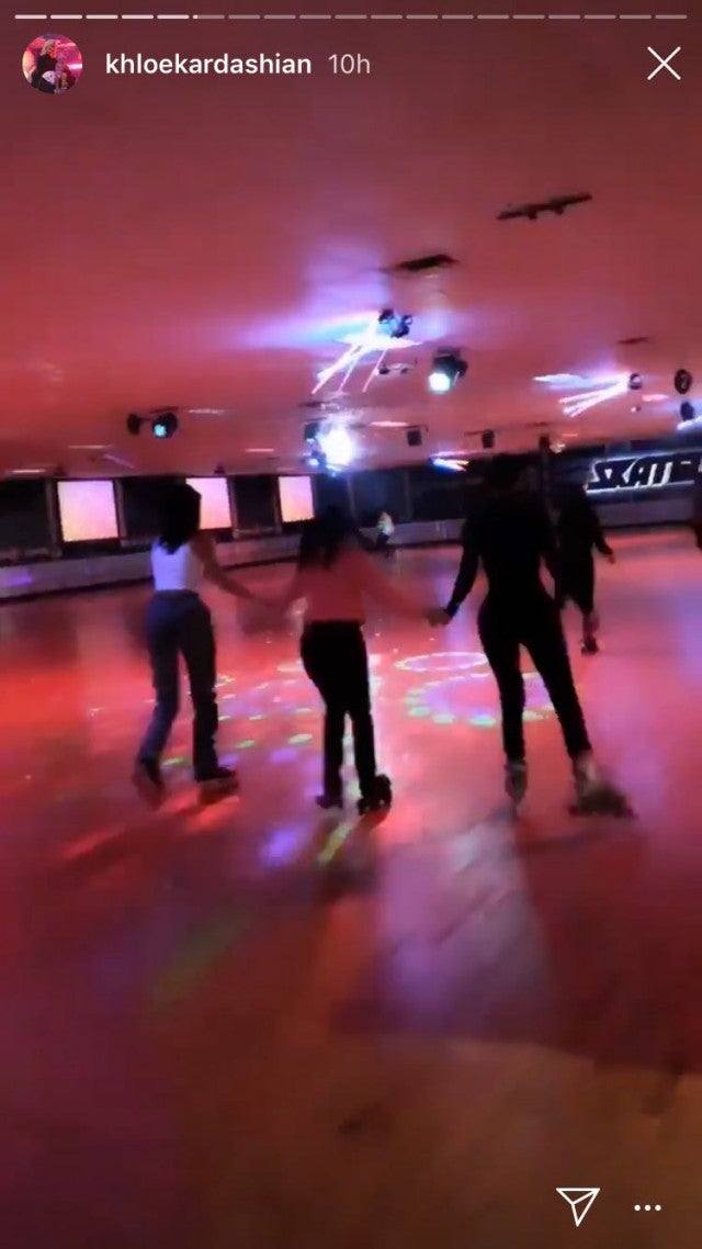 The Kardashian Sisters Go Roller Skating Amid Cheating Scandal