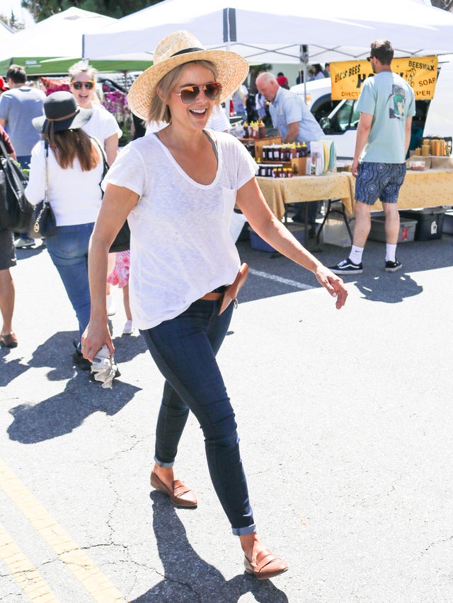 Ali Fedotowsky at farmers market in la