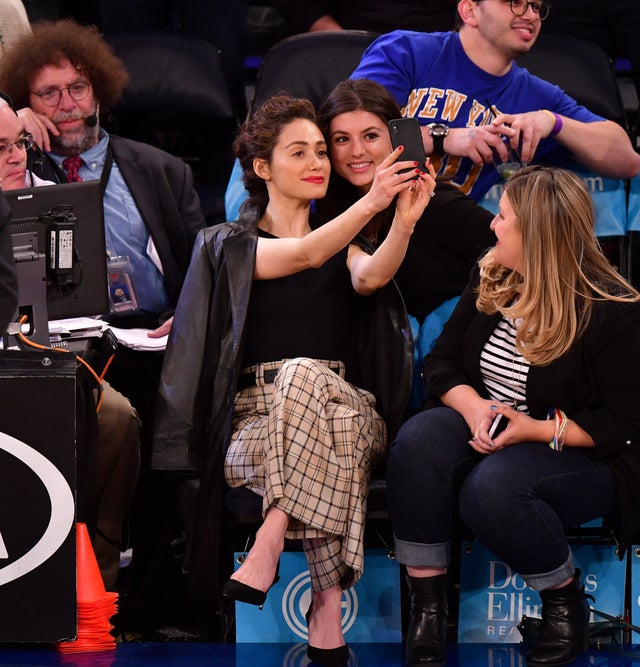 Emmy Rossum at knicks game