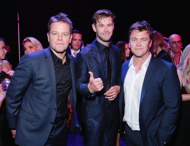 Matt Damon, Chris Hemsworth and Luke Hemsworth at endgame premiere