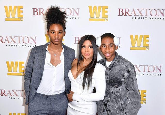 Diezel Ky Braxton-Lewis, Toni Braxton, and Denim Cole Braxton-Lewis at premiere of 'Braxton Family Values'