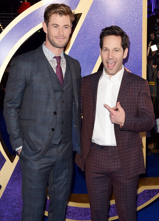 Chris Hemsworth and Paul Rudd at UK event for avengers: endgame