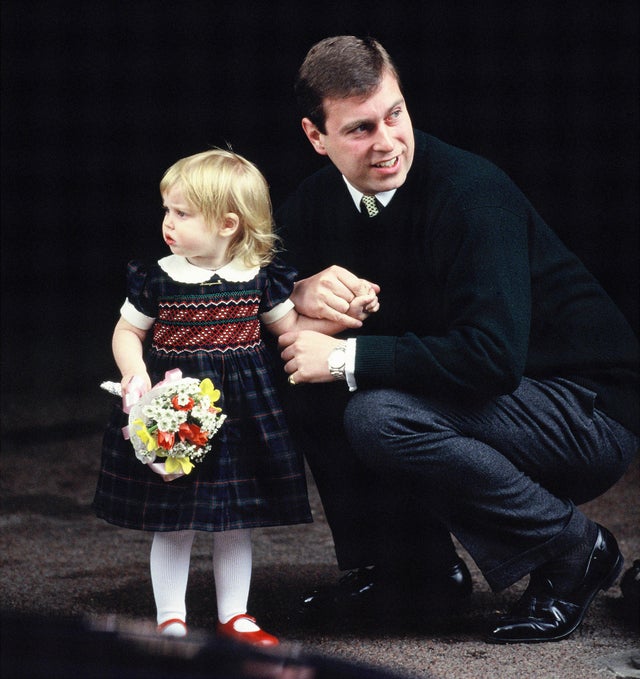 Princess Beatrice and Prince Andrew in 1990