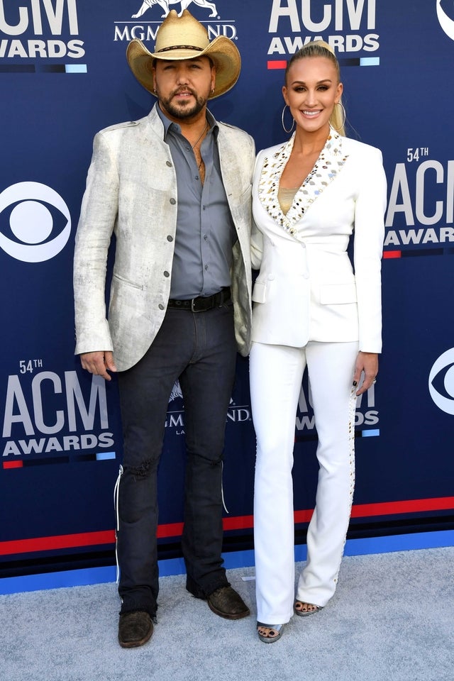 Jason Aldean and Brittany Aldean at the the 54th Academy Of Country Music Awards in Las Vegas on April 7