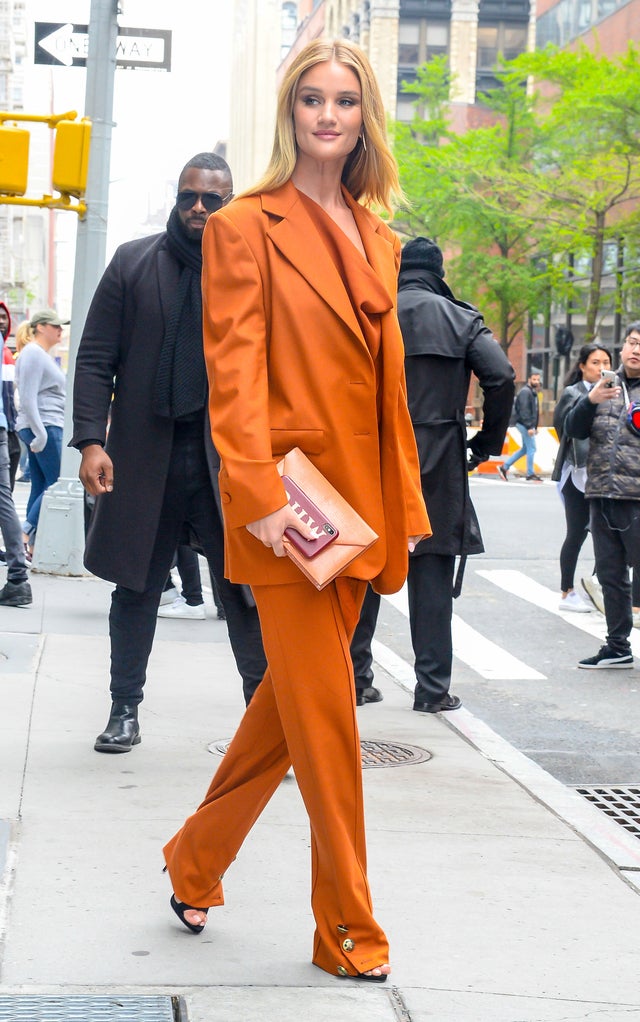 Rosie Huntington-Whiteley is seen outside aol build 