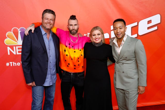 Blake Shelton, Adam Levine, Kelly Clarkson and John Legend