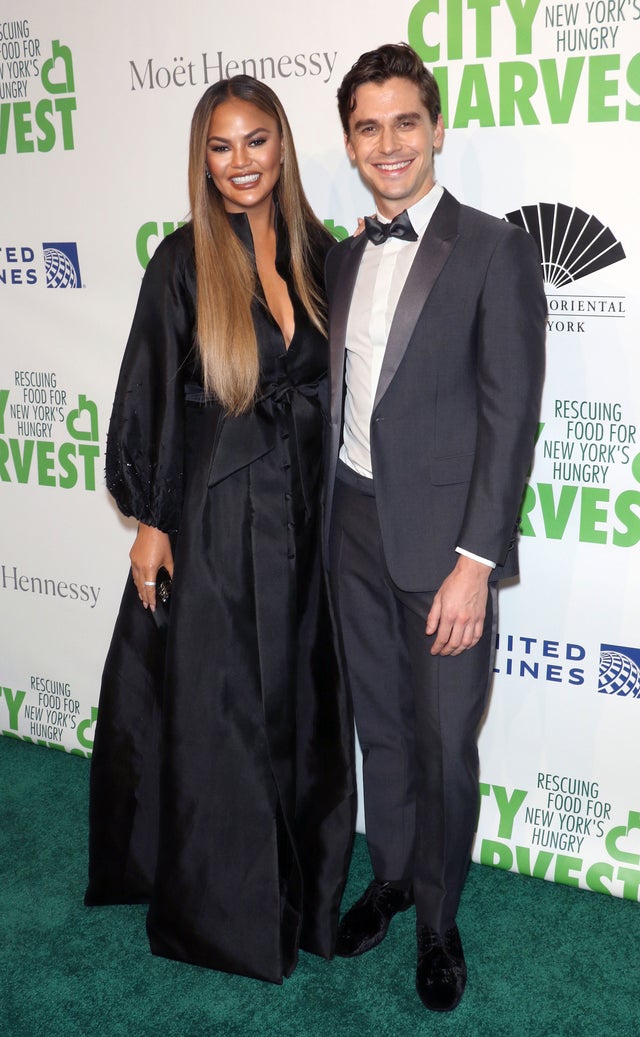 Chrissy Teigen and Antoni Porowski at city harvest gala