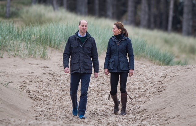  Prince William and Catherine, Duchess of Cambridge visit Newborough Beach to join the Menai Bridge Scouts as they explore the beach's wildlife habitat during a visit to North Wales