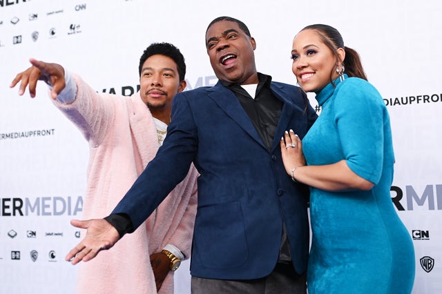 Allen Maldonado and Tracy Morgan and Megan Wollover at WarnerMedia Upfront