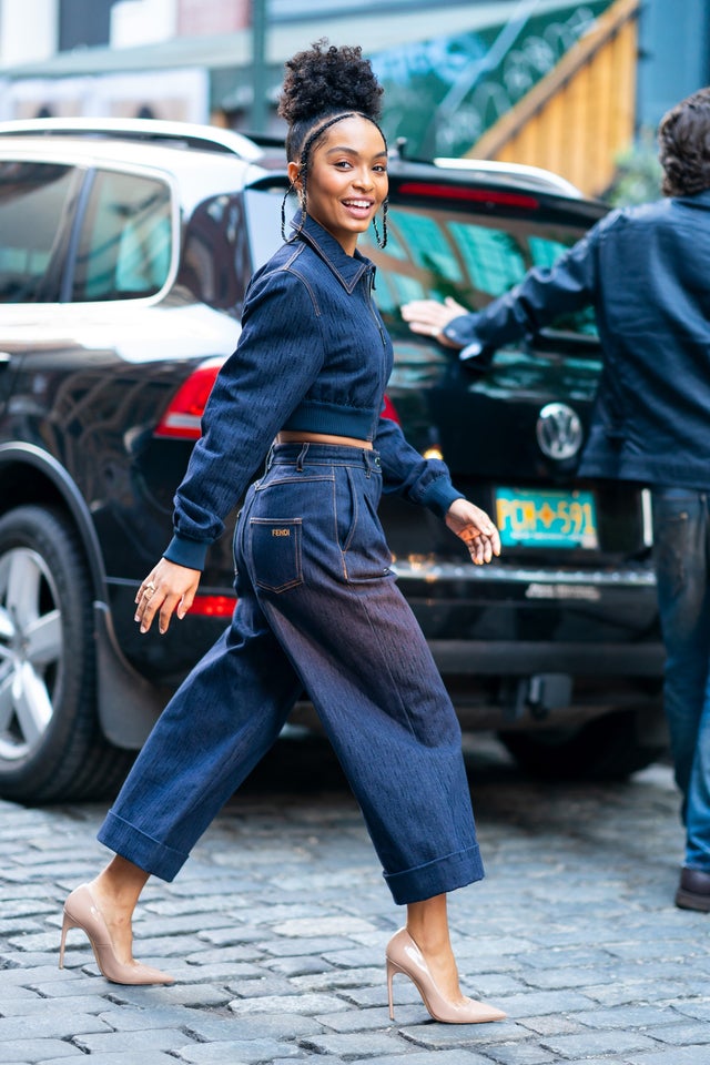 Yara Shahidi in Fendi in NYC on May 15