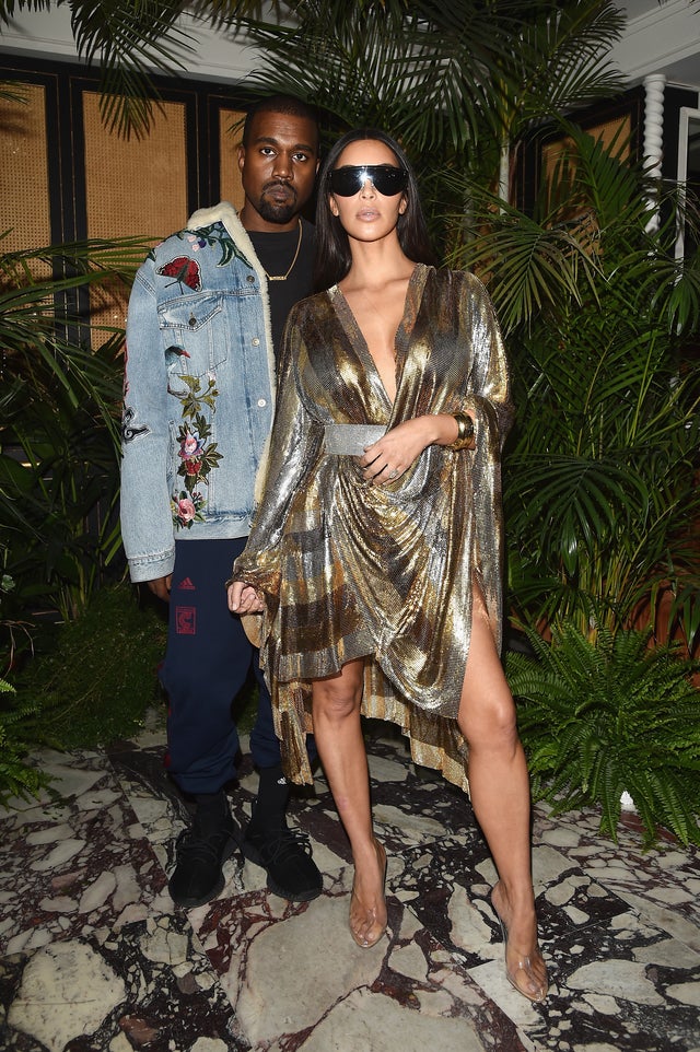 Kanye West and Kim Kardashian at the Balmain aftershow party as part of the Paris Fashion Week Womenswear Spring/Summer 2017 in September 2016