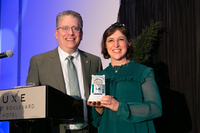 Bill Prady and Mayim PIalik on May 19