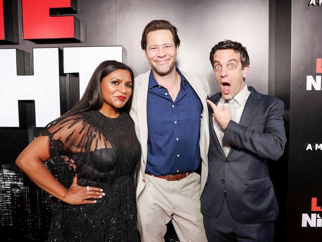 Mindy Kaling, Ike Barinholtz and BJ Novak at Late Night premiere